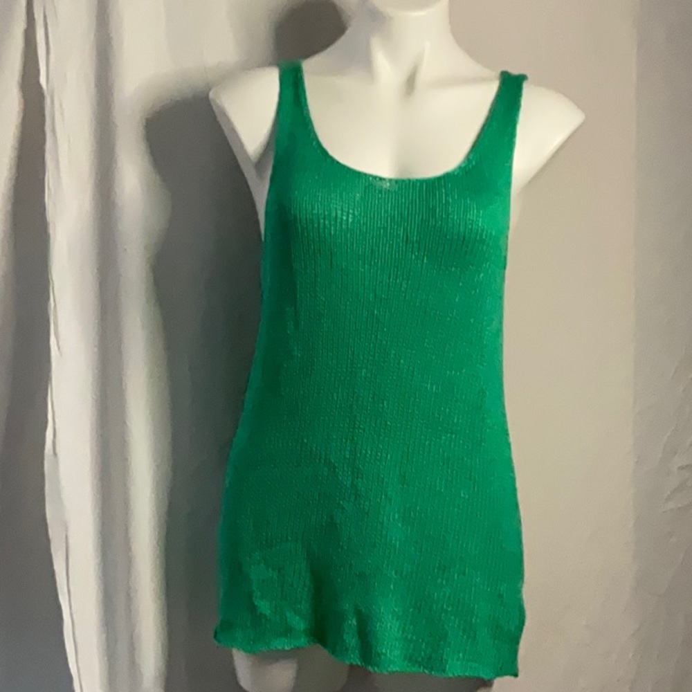 Divided by H&M chunky cable knit layering women’s top BoHo scoop neck green Sz 8
